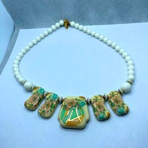 Vintage Japan necklace plastic and clay